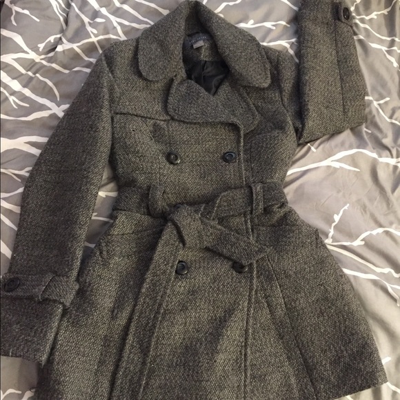 Gray wrap peacoat (trench style) - Picture 2 of 3